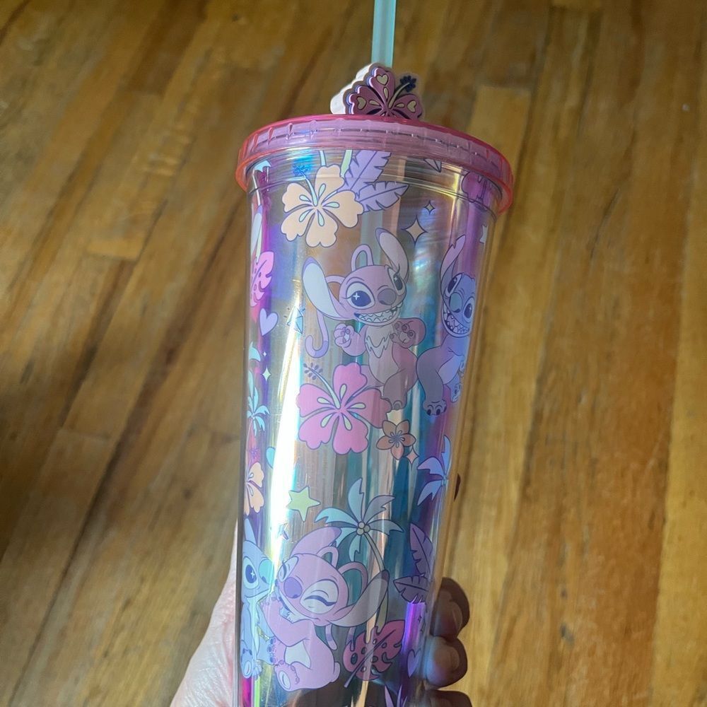 Disney Stich & Angel Pastel Pearl Acrylic Tumbler - Picture 2 of 6
